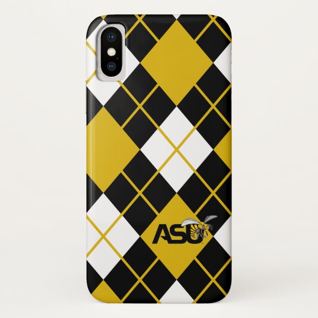 ASU Hornet Argyle Pattern Case-Mate iPhone Case (Back)