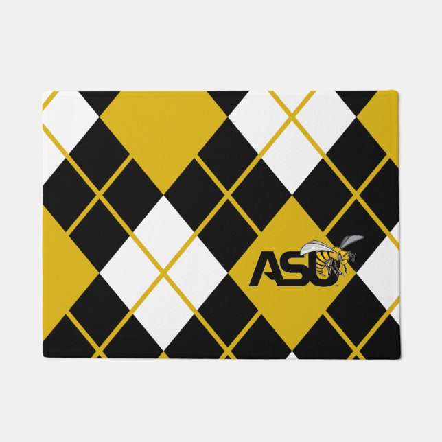 ASU Hornet Argyle Pattern Doormat (Front)