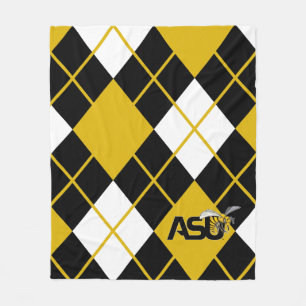 ASU Hornet Argyle Pattern Fleece Blanket