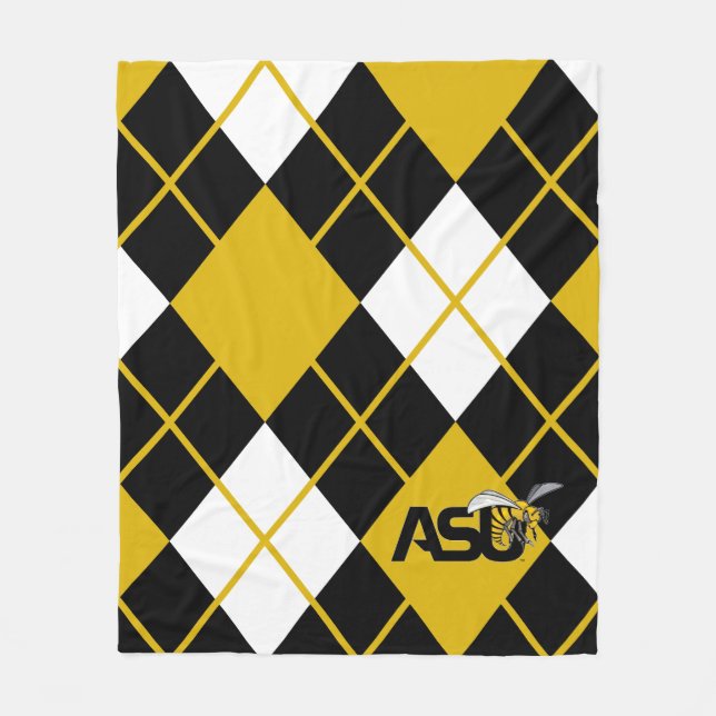 ASU Hornet Argyle Pattern Fleece Blanket (Front)
