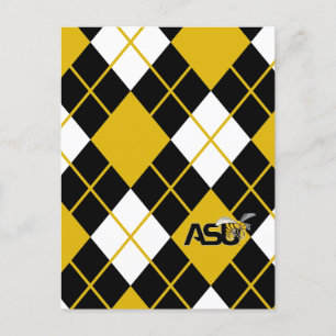 ASU Hornet Argyle Pattern Invitation Postcard