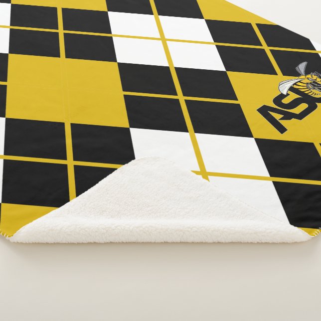 ASU Hornet Argyle Pattern Sherpa Blanket (3/4)