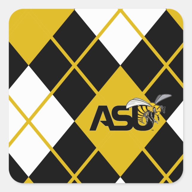 ASU Hornet Argyle Pattern Square Sticker (Front)