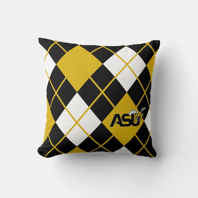 ASU Hornet Argyle Pattern Throw Pillow (Front)