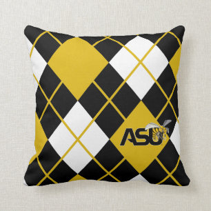 ASU Hornet Argyle Pattern Throw Pillow