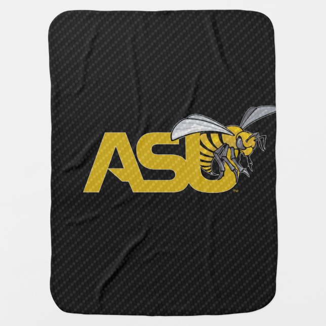 ASU Hornet Carbon Fiber Pattern Baby Blanket (Front)