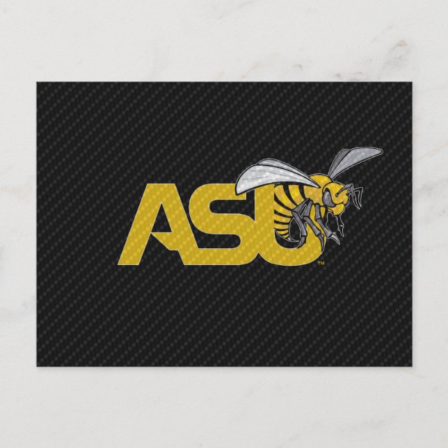 ASU Hornet Carbon Fiber Pattern Invitation Postcard (Front)