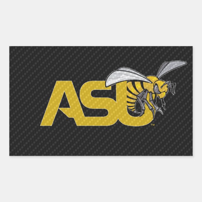 ASU Hornet Carbon Fiber Pattern Rectangular Sticker (Front)