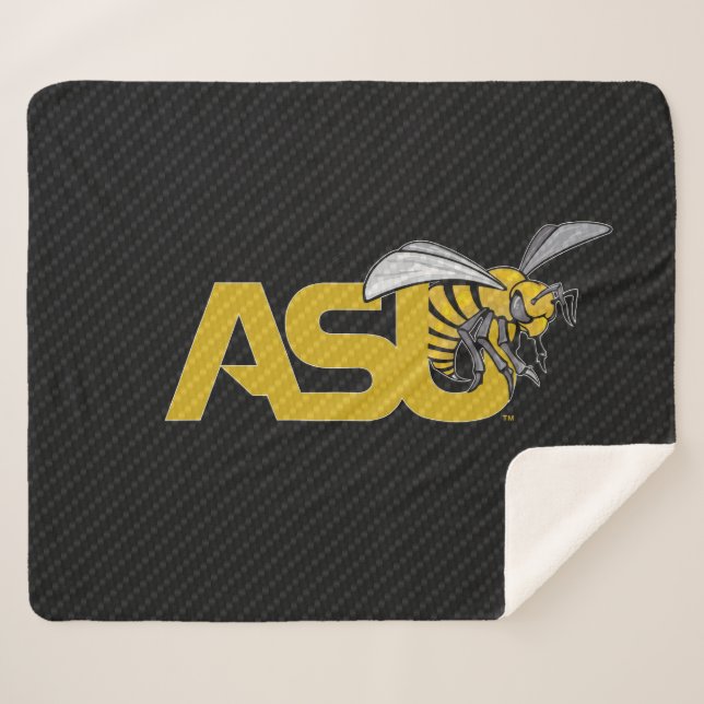 ASU Hornet Carbon Fiber Pattern Sherpa Blanket (Front (Horizontal))