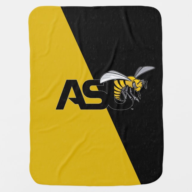 ASU Hornet Color Block Distressed Baby Blanket (Front)