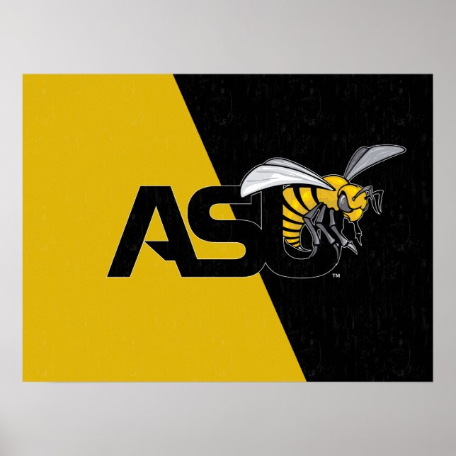 ASU Hornet Color Block Distressed Poster (Front)