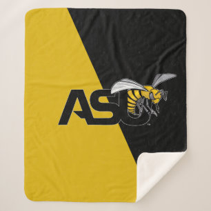 ASU Hornet Color Block Distressed Sherpa Blanket