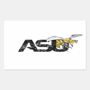 ASU Hornet Distressed Rectangular Sticker