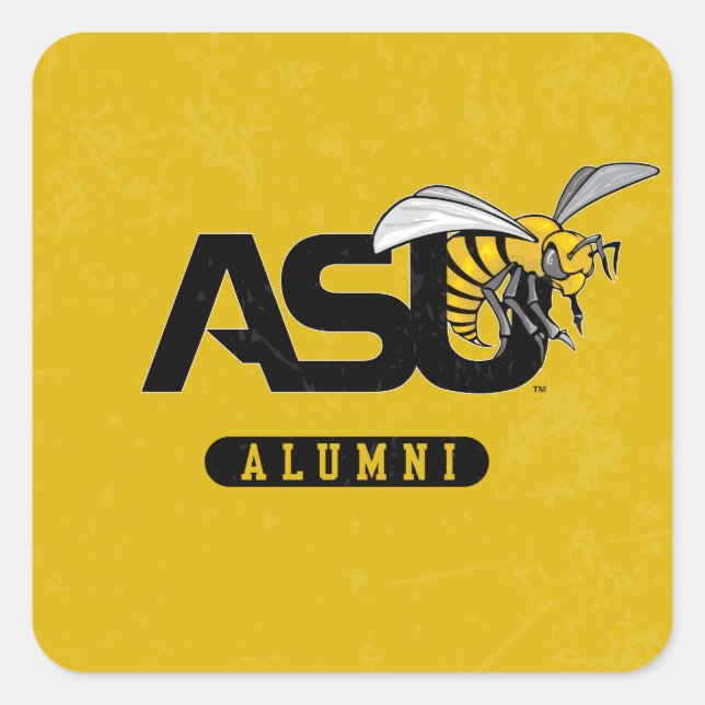 ASU Hornet Distressed Square Sticker (Front)