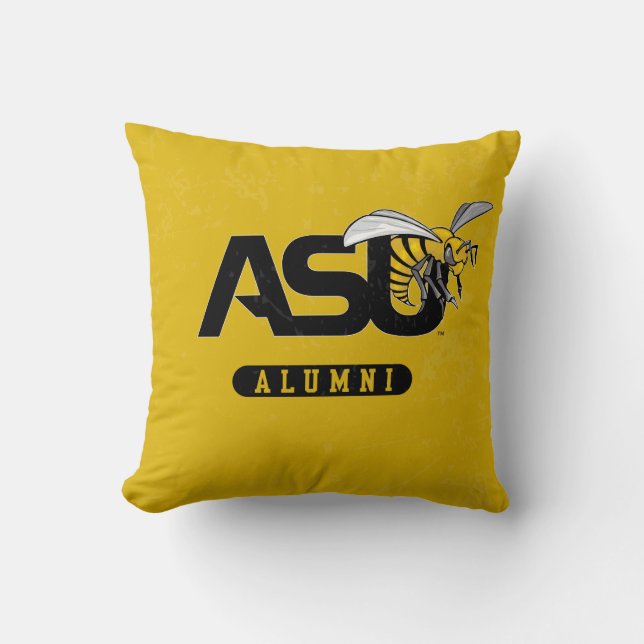 ASU Hornet Distressed Throw Pillow (Front)