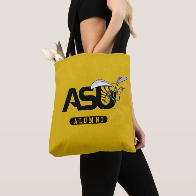 ASU Hornet Distressed Tote Bag (Close Up)
