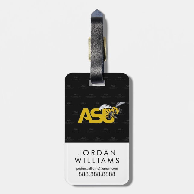 ASU Hornet Logo Watermark Luggage Tag (Back Vertical)
