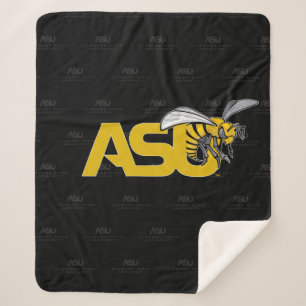 ASU Hornet Logo Watermark Sherpa Blanket