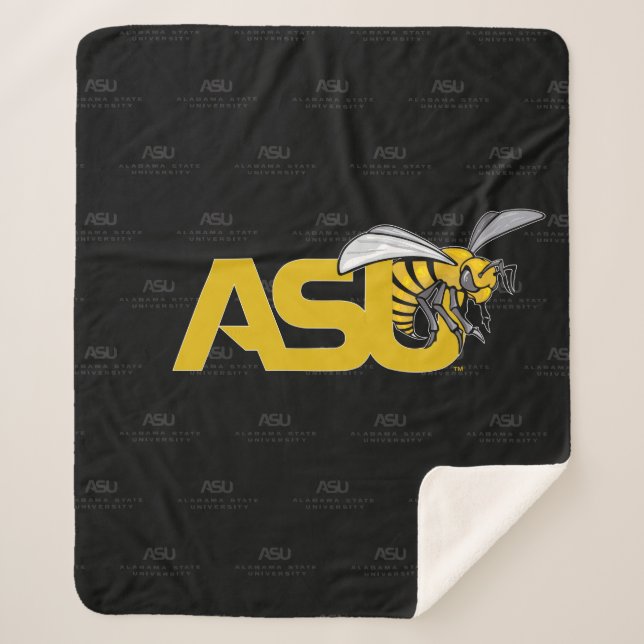 ASU Hornet Logo Watermark Sherpa Blanket (Front)