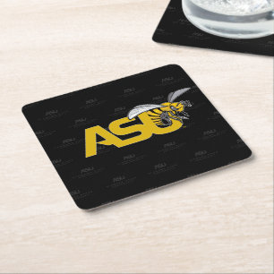 ASU Hornet Logo Watermark Square Paper Coaster
