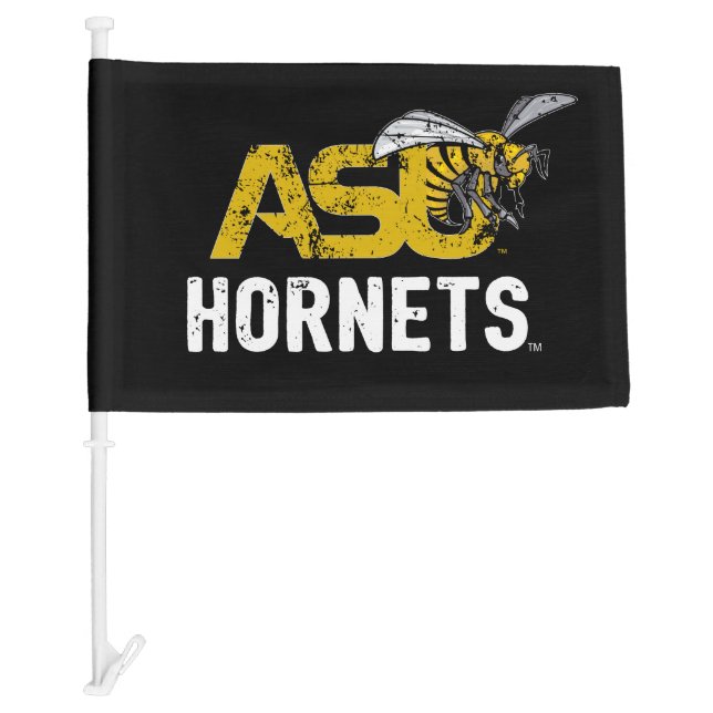 ASU Hornet Mark Hornets Distressed Car Flag (Front)