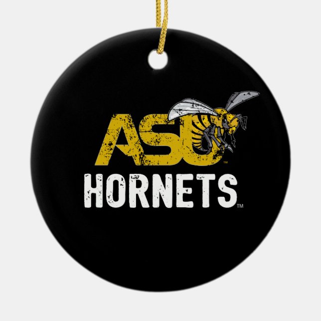 ASU Hornet Mark Hornets Distressed Ceramic Ornament (Front)