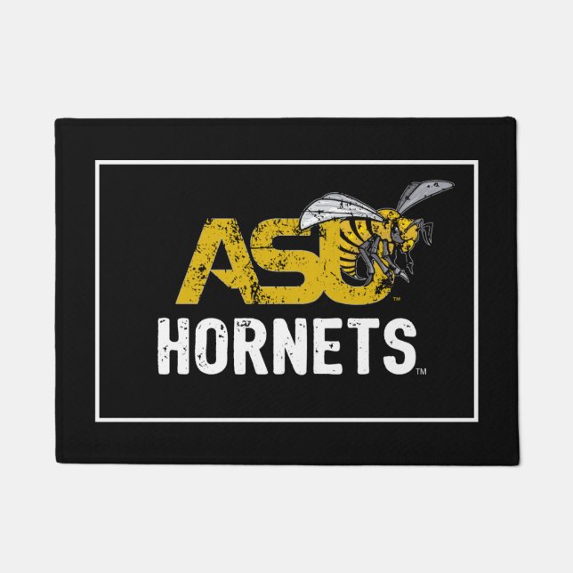 ASU Hornet Mark Hornets Distressed Doormat (Front)