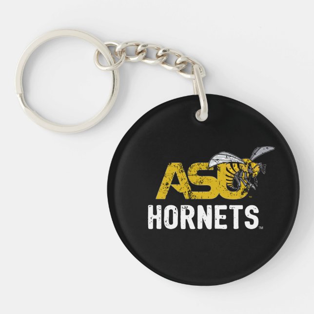 ASU Hornet Mark Hornets Distressed Keychain (Front)