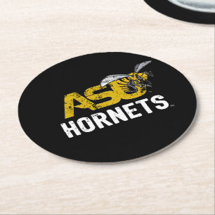 ASU Hornet Mark Hornets Distressed Round Paper Coaster