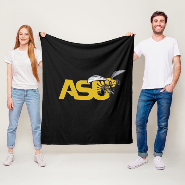 ASU Hornet Mark logo Fleece Blanket (In Situ)
