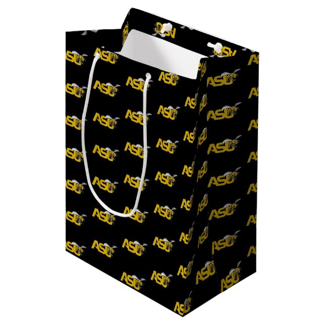 ASU Hornet Mark logo Medium Gift Bag (Front Angled)