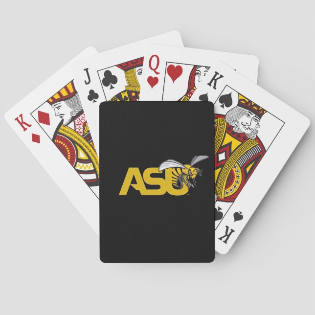 ASU Hornet Mark logo Poker Cards (Back)