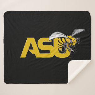 ASU Hornet Mark logo Sherpa Blanket
