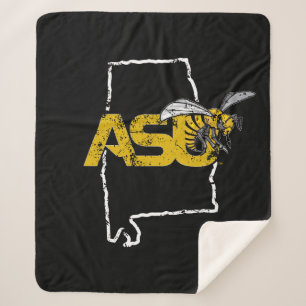 ASU Hornet Mark State Love Sherpa Blanket