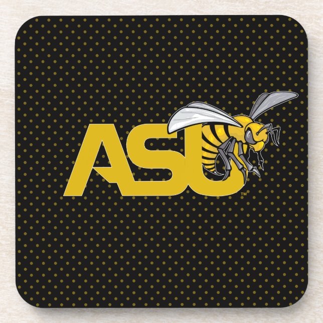 ASU Hornet Polka Dot Pattern Beverage Coaster (Front)