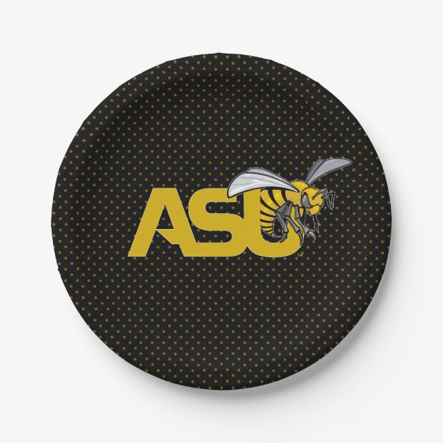ASU Hornet Polka Dot Pattern Paper Plates (Front)