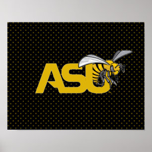 ASU Hornet Polka Dot Pattern Poster