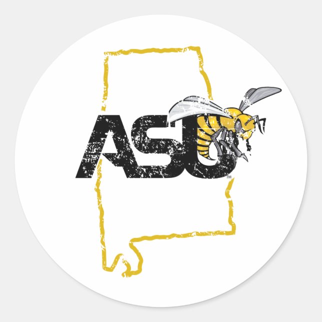 ASU Hornet State Love Classic Round Sticker (Front)