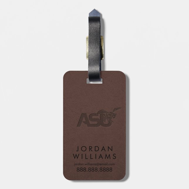 ASU Leather Luggage Tag (Back Vertical)
