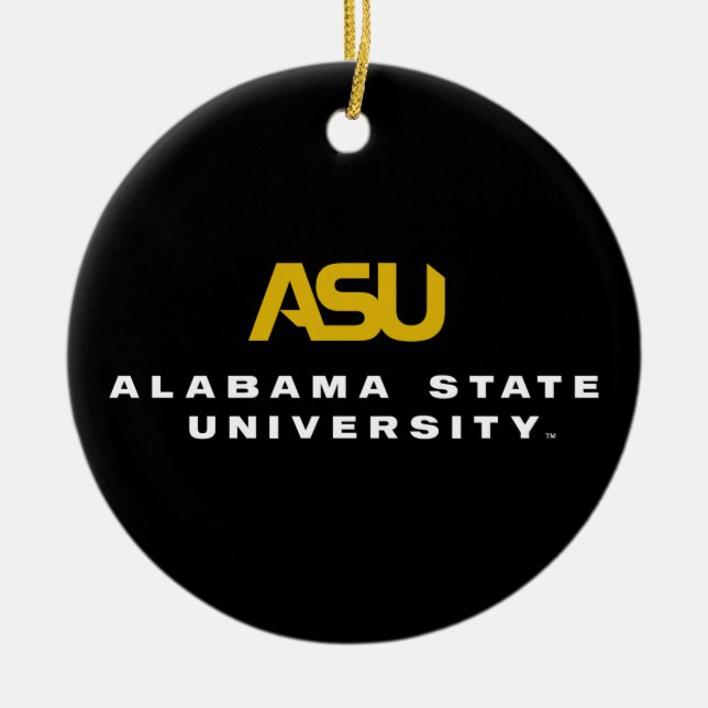 ASU Signature Mark Ceramic Ornament (Front)