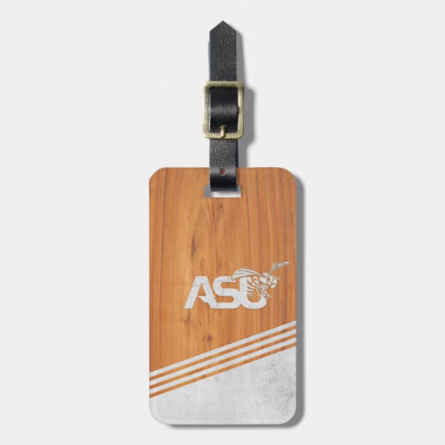 ASU Wood Cement Luggage Tag (Front Vertical)