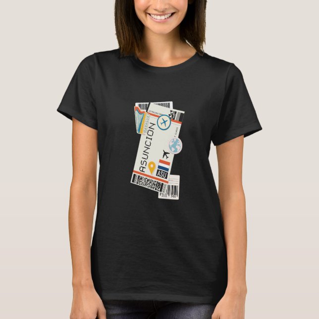 Asunción Paraguay City Skyline Silhouette Outline  T-Shirt (Front)