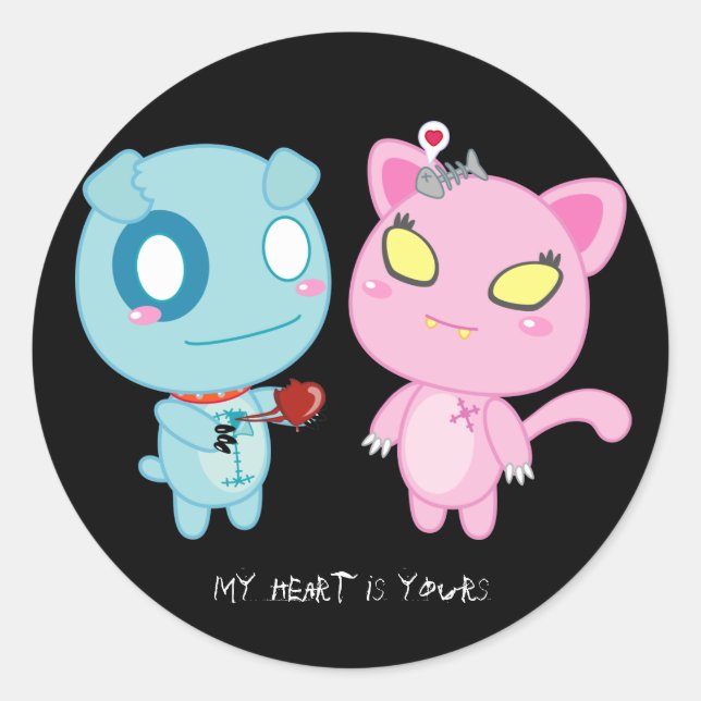 Asyl & Nadel Valentine - My Heart is Yours Classic Round Sticker (Front)