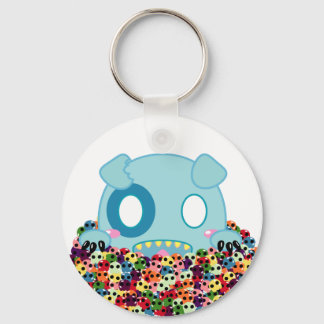 Asyl the Dog - Sugar Skulls Keychain