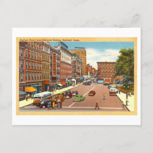 Asylum Street in Hartford, Connecticut, Vintage Postcard