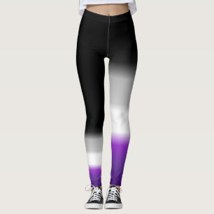 Asymmetric ace asexual pride flag leggings