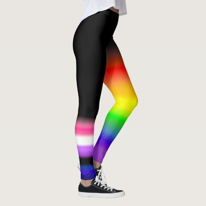 Asymmetric genderfluid rainbow pride flags leggings | Zazzle.com