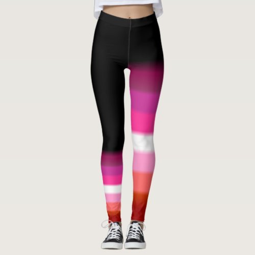 Asymmetric lesbian lipstick pride flag leggings