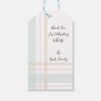 Asymmetric Plaid Pastel Green and Yellow Lines Gift Tags