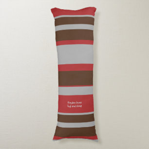 Asymmetric Stripes Horizontal Lines Gray Red Brown Body Pillow